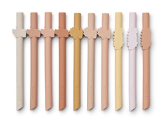 Liewood safari/rose multi mix straws Badu silicone (10-pack)